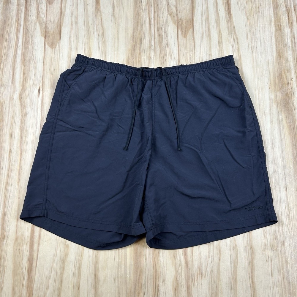 L.L.Bean Men's XL Navy Blue Swim Trunks Drawstring Swim Shorts Item 215658